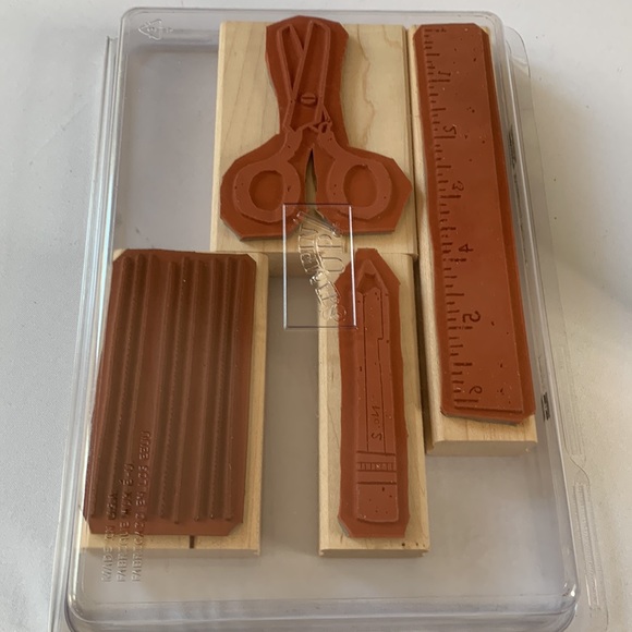 Stampin' Up ELEMENTARY ESSENTIALS Mounted Wood Stamp Set RETIRED - Picture 2 of 3